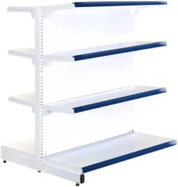 Gôndola Prateleira Supermercado 4 Níveis 40x30 New Plus 1,40m Central Continuação Azul - Sa Gôndolas