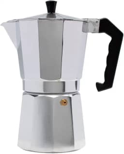 Mimo Style Italiana Expresso Cafeteira de Aluminio com Alça para 9 Cafézinhos, Prata, 450 ml