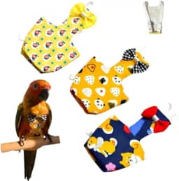 3 peças de fraldas de papagaio laváveis para pássaros, reutilizáveis, fraldas, roupas de fraldas respiráveis para periquito, arara, periquito, conure, calopsita (M)