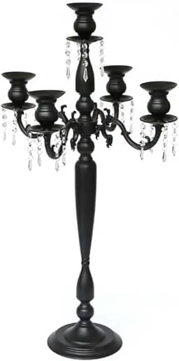 HNJCH Candelabro retrô de metal com 5 braços, suporte de vela cônica para mesa de jantar, decoração de casamento