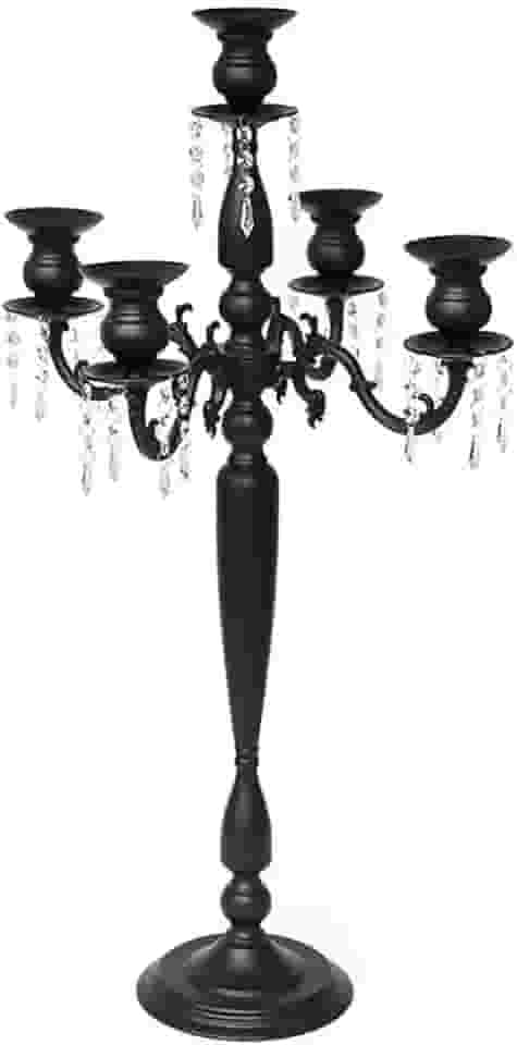 HNJCH Candelabro retrô de metal com 5 braços, suporte de vela cônica para mesa de jantar, decoração de casamento