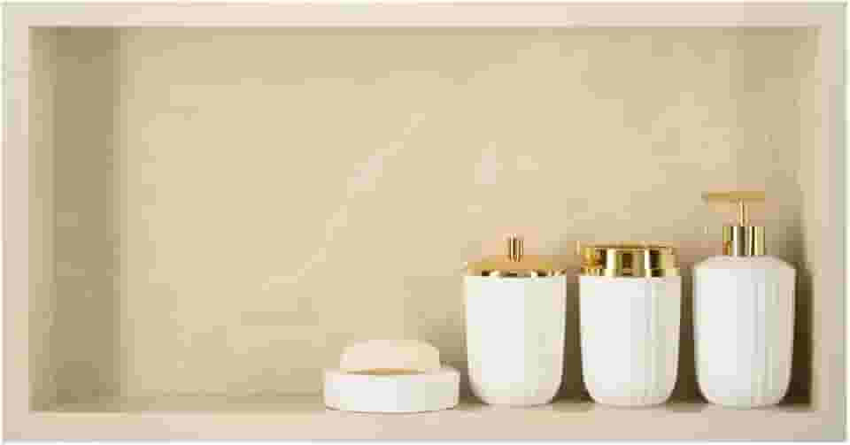 Nicho Em Porcelanato Polido P/Banheiro (Bege) 61 x 31 x 11cm