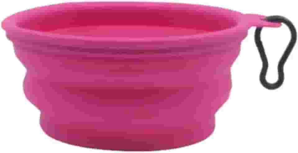 Genérico - Pote para Pet Dobrável e Retrátil - Comedouro e Bebedouro 450 ml - Cor: ROSA