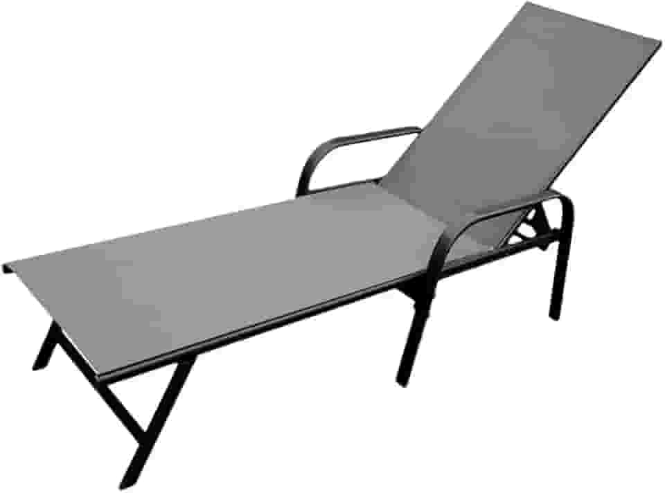 Espreguiçadeira Premium para Piscina em tela Sling - RM Decor (Grafite)