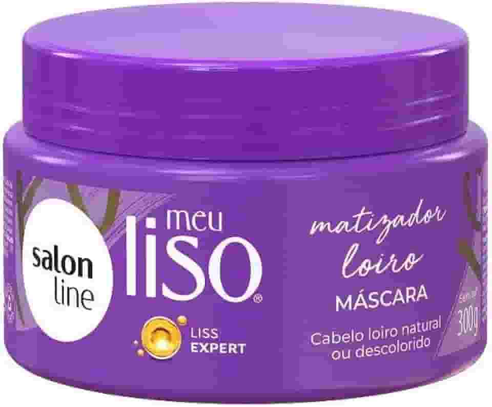 Salon Line, Máscara Matizadora, Meu Liso Loiro, Vegano - Para Cabelos Lisos Naturais, Alisados ou Relaxados, 300 g