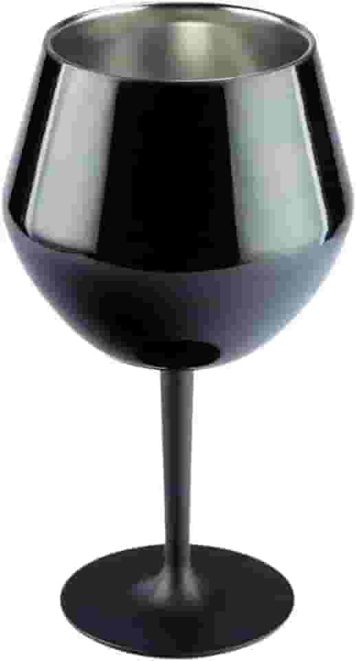 Taça Térmica Stainless Copo 2 em 1 p/Vinho Gin Drink 410 ml (Preto)