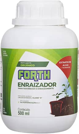 Forth Enraizador Líquido Concentrado, Enraizamento, Formação de Raízes, Micronutrientes, Extrato de Algas, Organomineral Classe A, 500ml