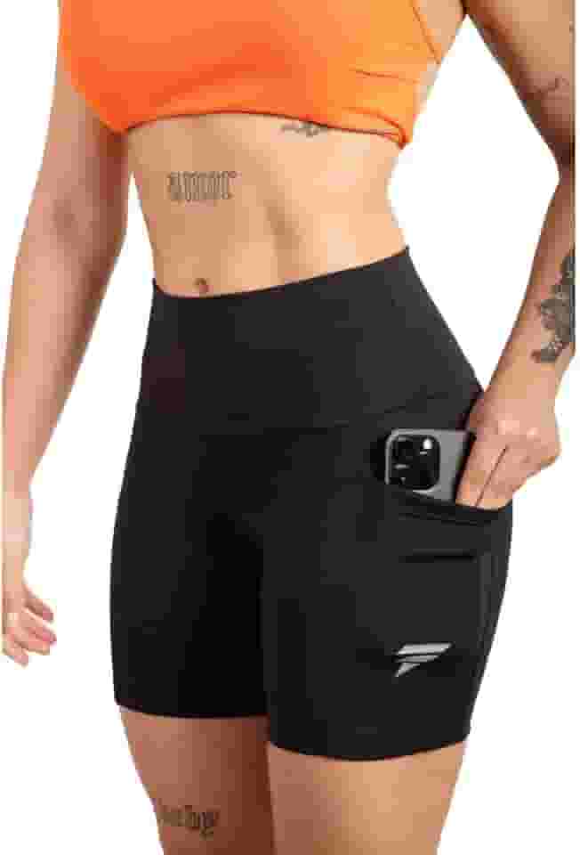 Short Academia Feminino Fitness com Bolso de Compressão Bermuda Feminino Corrida