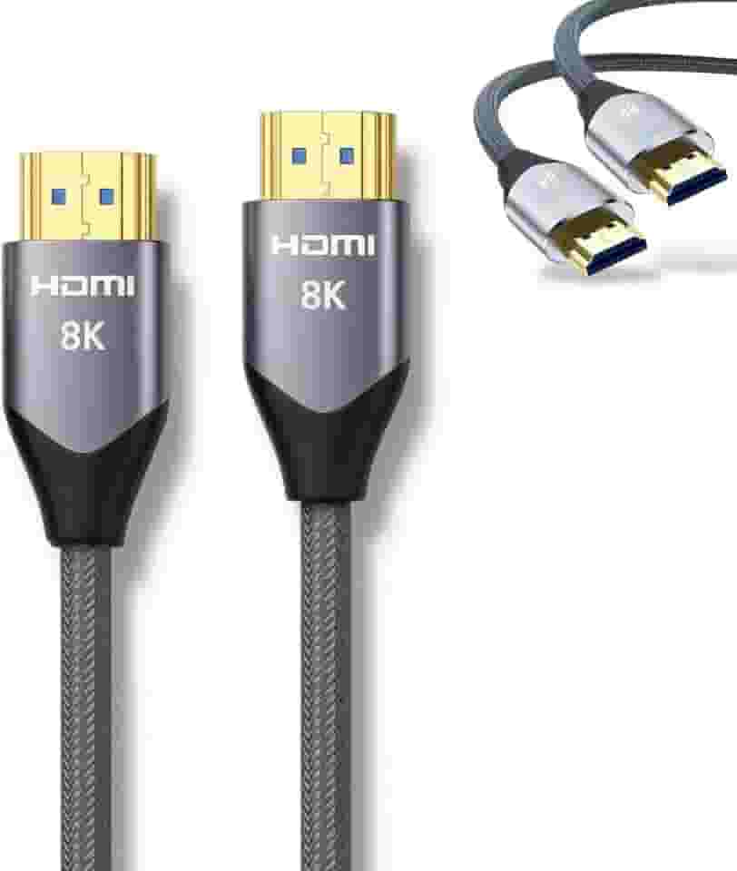 Cabo HDMI 2.1 8K 1.5M Ultra Rápido Full HD - 144Hz 48Gbps | HDR10 eARC VRR | Compatível com TV 4K PS5 Xbox Monitor Gamer Projetor PC | Conector Banhado a Ouro e Cabo Reforçado - Premium®