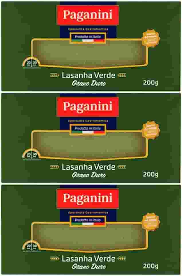 Kit 3X: Massa para Lasanha Verde Paganini 200g