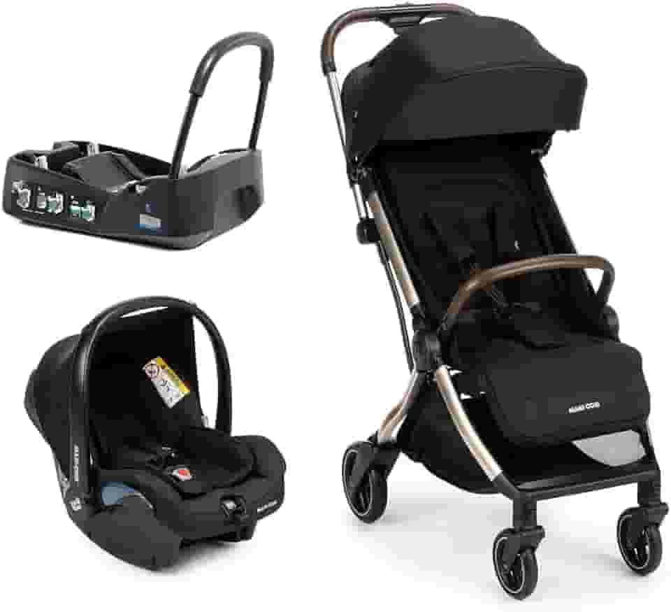 Travel System Maxi-Cosi, Eva³, Essential Black Champagne