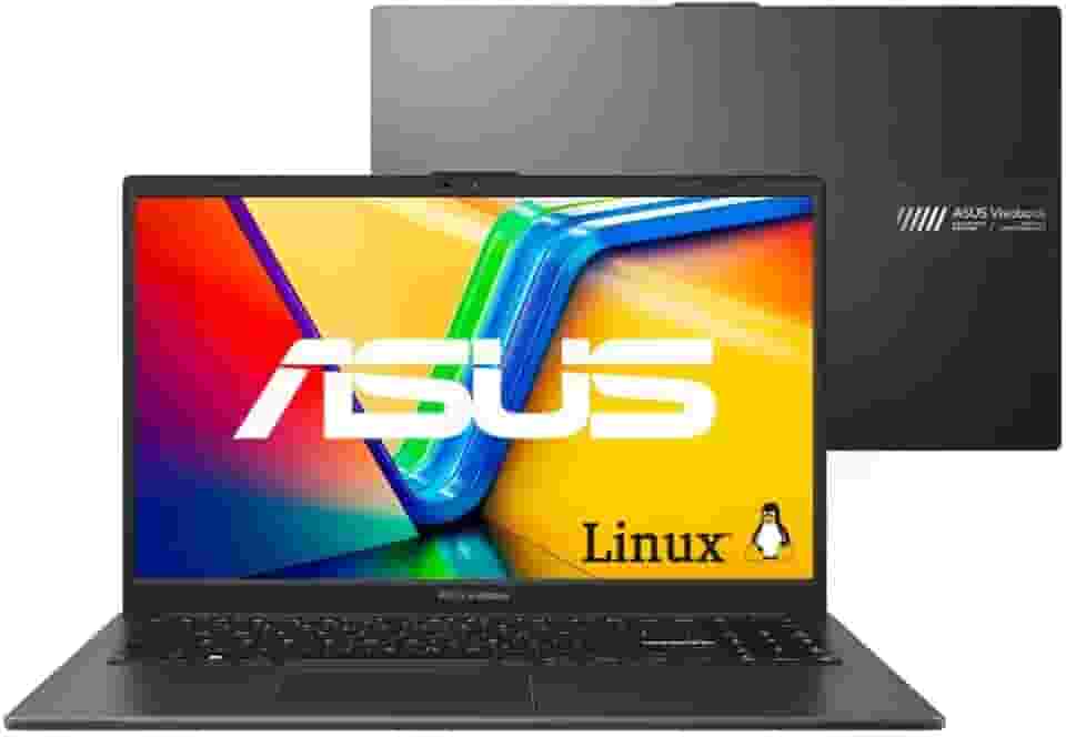 Notebook ASUS VivoBook Go 15, AMD RYZEN 3 7320U, 4 GB, 128 GB SSD, KeepOS, Tela 15,6' FHD, Mixed Black - E1504FA-NJ1291