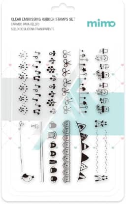 Mimo – Carimbo para Relevo Bordas Decorativas – 11x16cm – Alta Precisão, Lavável e Ideal para Scrapbook e Artesanato