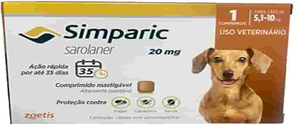 Zoetis Simparic 20Mg 5 1 Até 10Kg 1Cp Para Cães