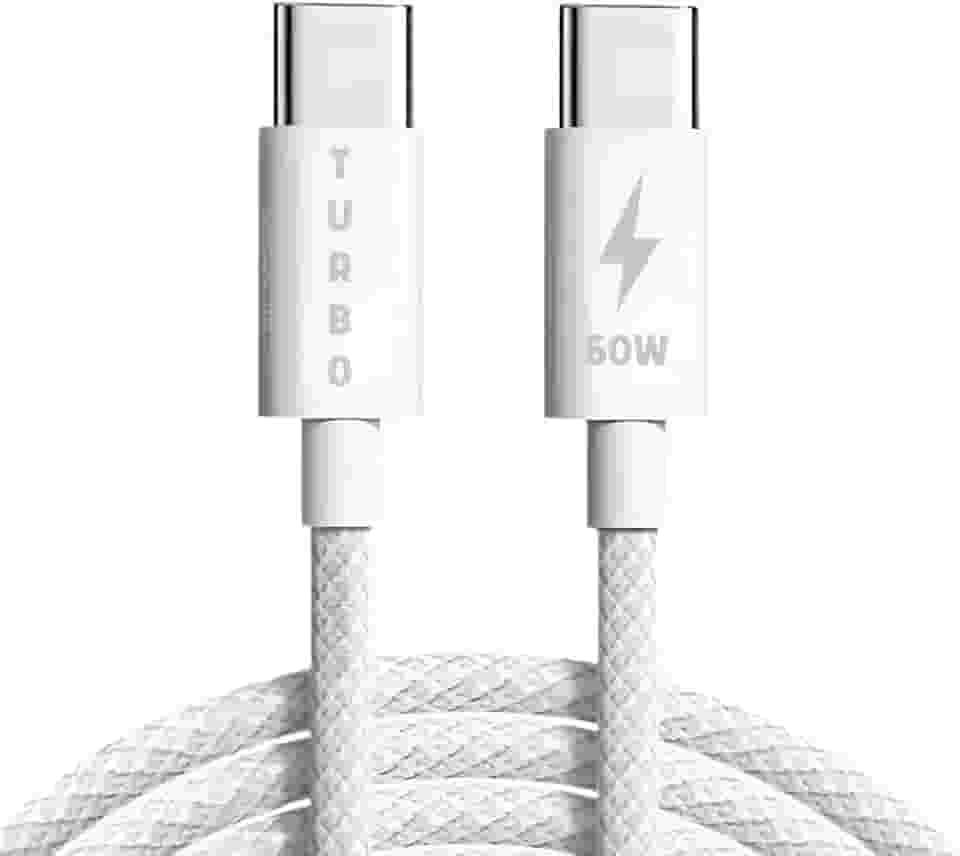 Cabo USB-C 60W Trançado em Nylon Reforçado, Compatível com iPhone 15/15 Pro/15 Pro Max/16/16 Pro/16 Pro Max/17/17 Air/17 Pro/17 Pro Max e Android, Carregamento Rápido Premium
