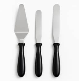 Kit com 3 Espátulas para Confeiteiro em Aço Inox Espátulas de Confeitaria para Alisar, Rechear e Servir Bolos e Tortas