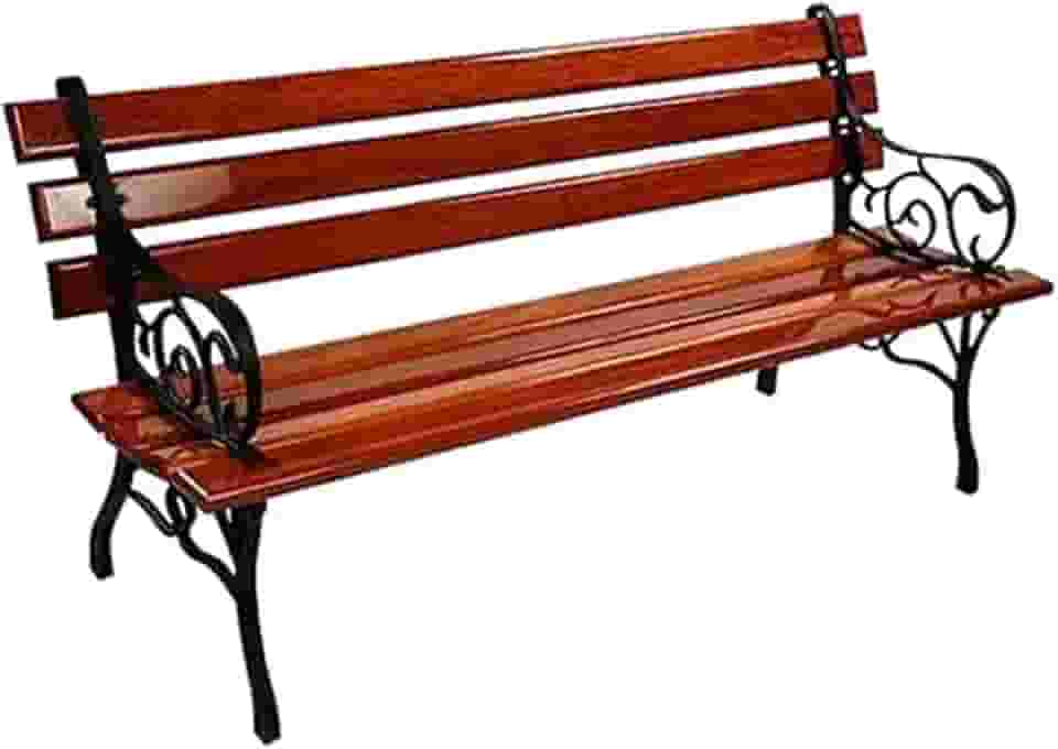 Banco de Jardim Francês em Ferro 7 Réguas Madeira Verniz