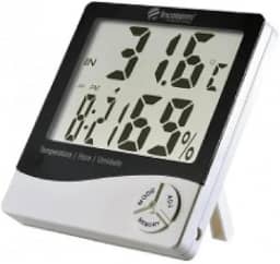 TERMO HIGROMETRO DIGITAL COM MAXIMA E MINIMA MEDIDOR DE TEMPERATURA E UMIDADE COM RELOGIO E ALARME INCOTERM