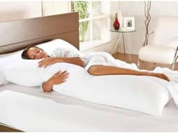 Travesseiro De Corpo Com Fronha Mega 100% Algodão Branco