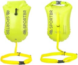 SPORTBR - Bóia e Sinalizador para Natação em Mar Aberto - Bóia com Apito, Faixa de Segurança, Item de Sinalização, Dispositivo para Águas Abertas, Bóia para Nadadores, Kit Salva-vidas