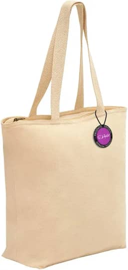 Sacola Ecobag 48x40cm em Algodão com Zíper Safe TopGet (Natural)