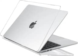 Capa de proteção para Macbook Air de 15 polegadas, modelos chip M4, M3 e M2, A3241, A3114 e A2941 (Transparente)