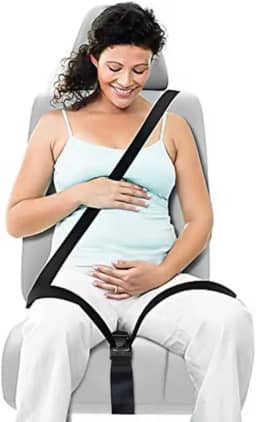 Cinto de Segurança para Gestantes, Ajustador Abdominal para Carro, Protetor para Grávidas, Preto