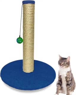 Arranhador para Gatos Torre Base Grande com Carpete Brinquedo Interativo Sisal 8mm (Azul)