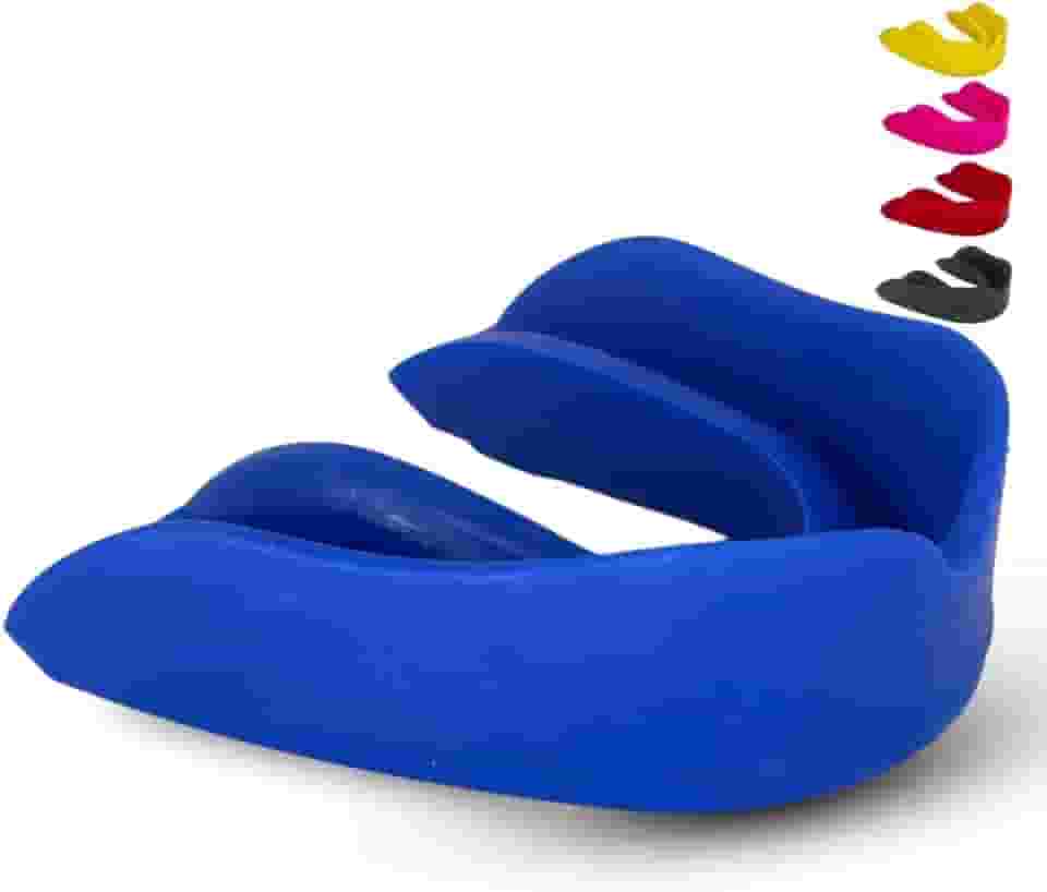 Protetor Bucal Poker Artes Marciais Luta Boxe Karate MMA Muay Thai Profissional Moldável Jiu Jitsu Masculino Feminino Premium Resistente Confortável (Azul)