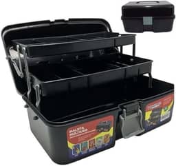 Maleta Organizadora com 2 Bandejas Multiuso para Pesca Tralha e Caixa de Ferramentas