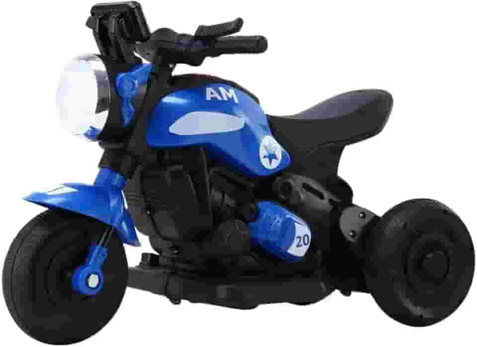 Moto Elétrica Infantil Azul Primeira Moto 6v com Luz Led e Música