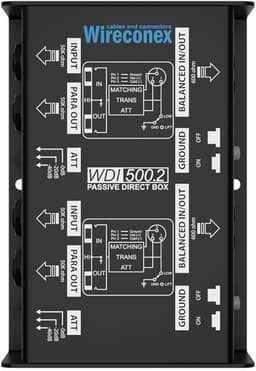 Direct Box Passivo Duplo Wireconex WDI 500.2 Casador de impedância