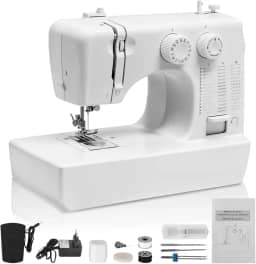 Maquina de Costura com 45 Pontos Profissionais, 110V, Máquina de Costura com Função Ponto Duplo, Maquina de Costura Portátil, Máquina de Costura Portátil, Maquina Costura, Com Instruções em Português