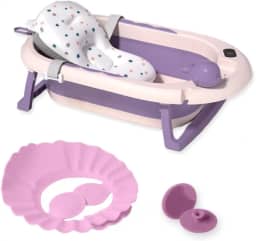 Banheira Dobrável Plus Com Termômetro E Almofada Lilás Yuupi