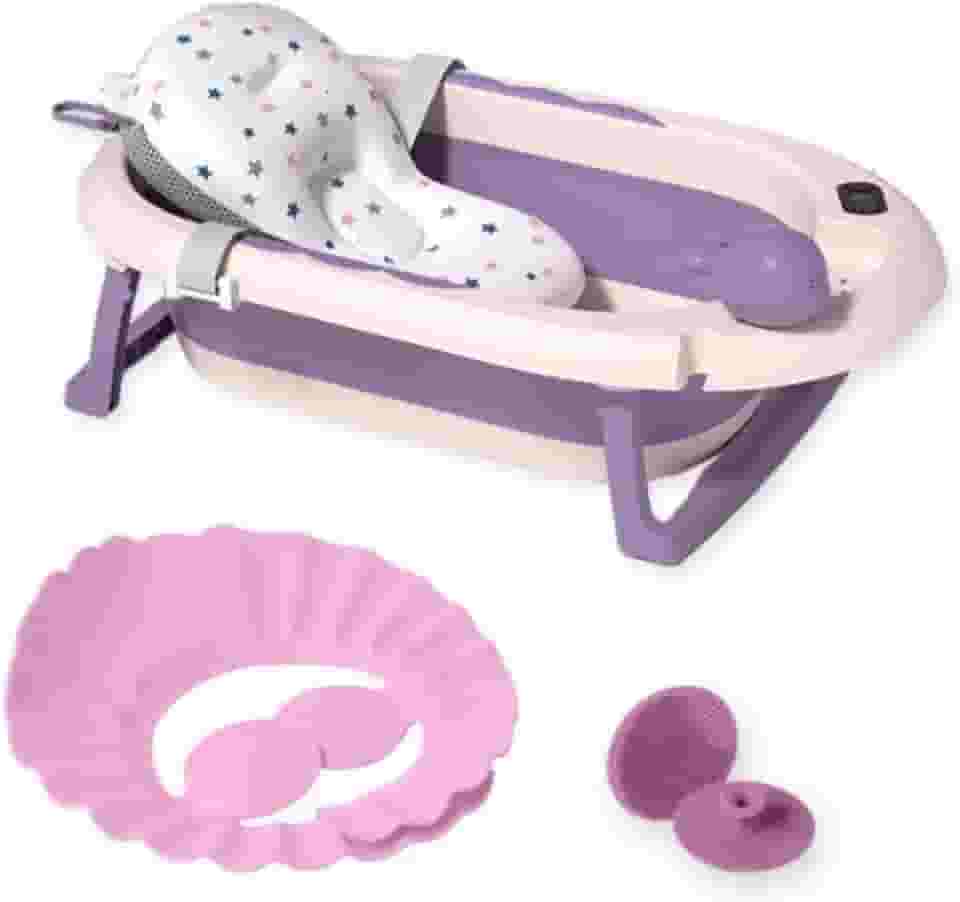 Banheira Dobrável Plus Com Termômetro E Almofada Lilás Yuupi