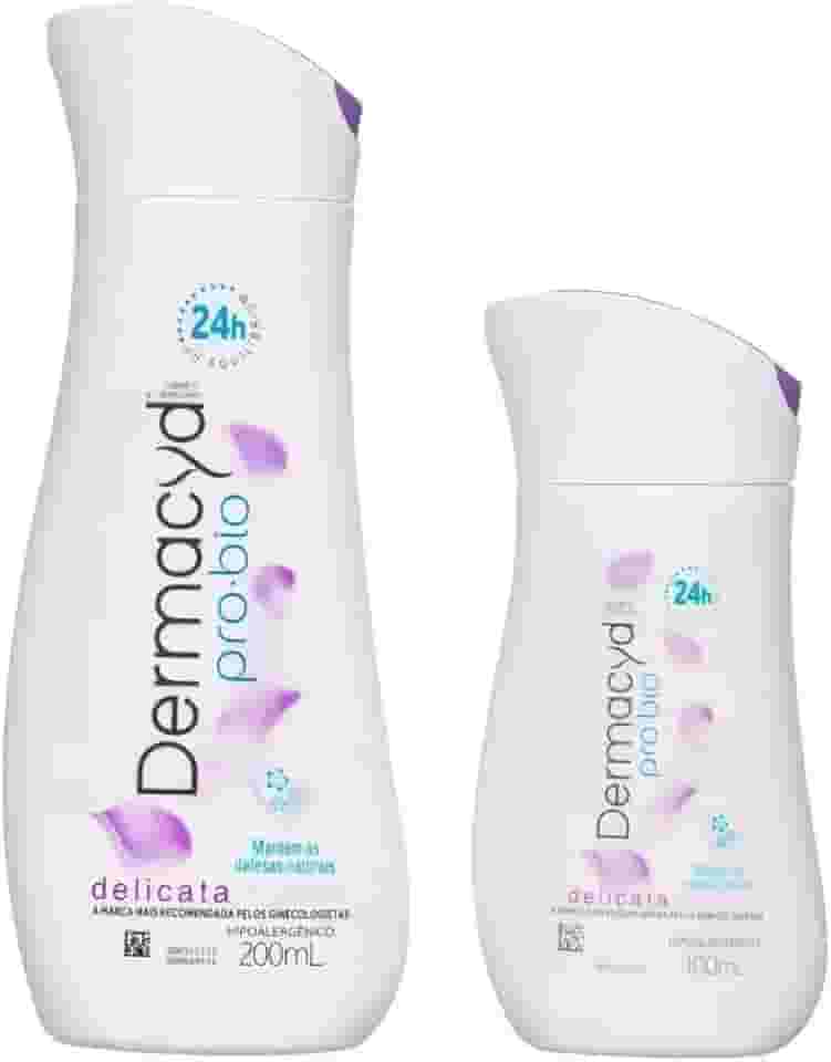 Sabonete Íntimo Dermacyd Delicata Jasmim Kit com Duas Unidades 200ml + 100ml Contra Maus Odores Equilibra o pH, Proteção 24 horas