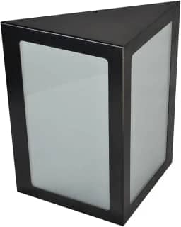 Arandela Triângulo 2 vidros Alumínio Interna ou Externa E27-6212 (Preto Texturizado)