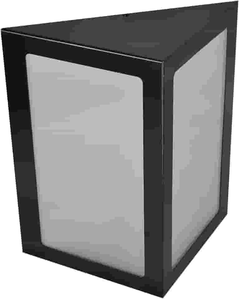 Arandela Triângulo 2 vidros Alumínio Interna ou Externa E27-6212 (Preto Texturizado)