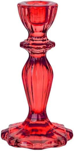 Talking Tables Suporte de castiçal de vidro vermelho | Suporte de vela cônico decorativo para interior ou exterior, decorações de mesa elegantes de Natal ou decoração de casa, jantar, aniversário, casamento grande