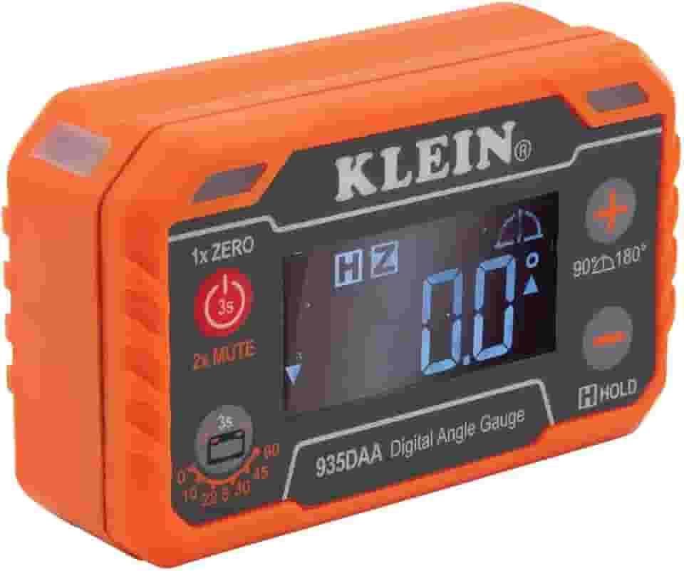 Klein Tools Medidor eletrônico digital de nível e ângulo 935DAA, alerta de ângulo de LED, medição e ajuste de ângulos, faixas de 0 a 90 e 0 a 180 graus