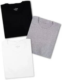 Kit 3 Camisetas Básicas Masculinas Sandrini Preto ou Sortido Algodão Premium Conforto Casual Dia a Dia