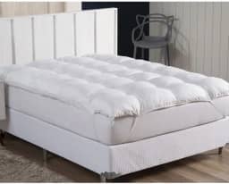 Pillow Top Casal 100% Fibra Siliconada 138x188cm - Tecido Percal Algodão - Muito mais Conforto