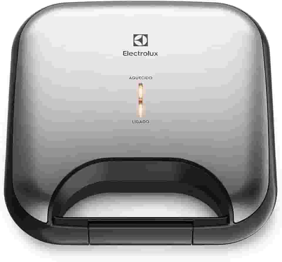 Sanduicheira grill chapa ondulada elétrico Electrolux antiaderente inox ESG20 127v