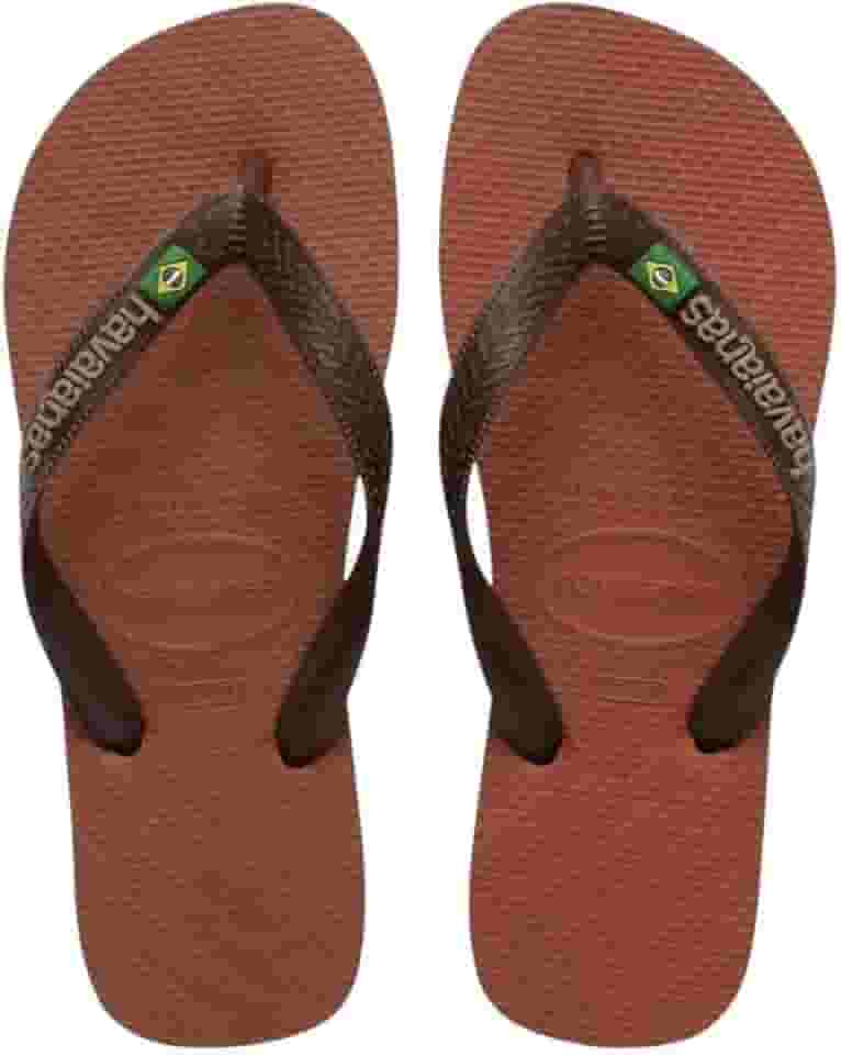 Chinelo Havaianas Brasil logo Ferrugem Café 41/42