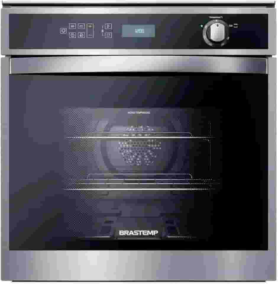 Forno de Embutir a Gás Brastemp 78 Litros Cor Inox com Convecção e Termômetro Meat Control - BOH84AR 220V