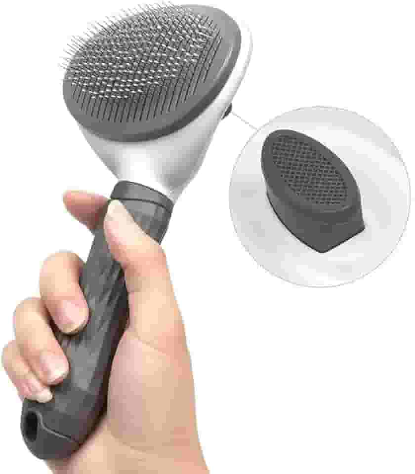 Escova Pet Rasqueadeira Pet 1-Click Tira Pelos Para Cachorro E Gatos 3 Cores (Cinza)