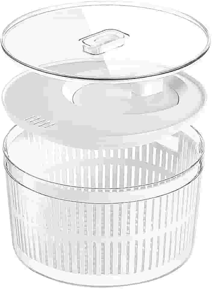Conjunto Secador e Organizador de Salada 5,5L com Cesto e Escorredor Clear Fresh Branco OU