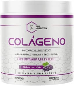 Colágeno Em Pó Hidrolisado 300g C/Ácido Hialurônico Pantotênico e Biotina - TAG Nutrition - Cabelo, Pele e Unhas
