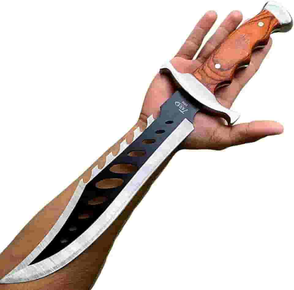 Faca Tática Militar com Lâmina Serrilhada em Aço, para Camping e Pesca