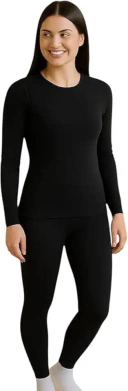 Conjunto Calça e Camiseta SEGUNDA PELE FLANELADA FEMININA térmica Forrado Blusa frio Academia 659